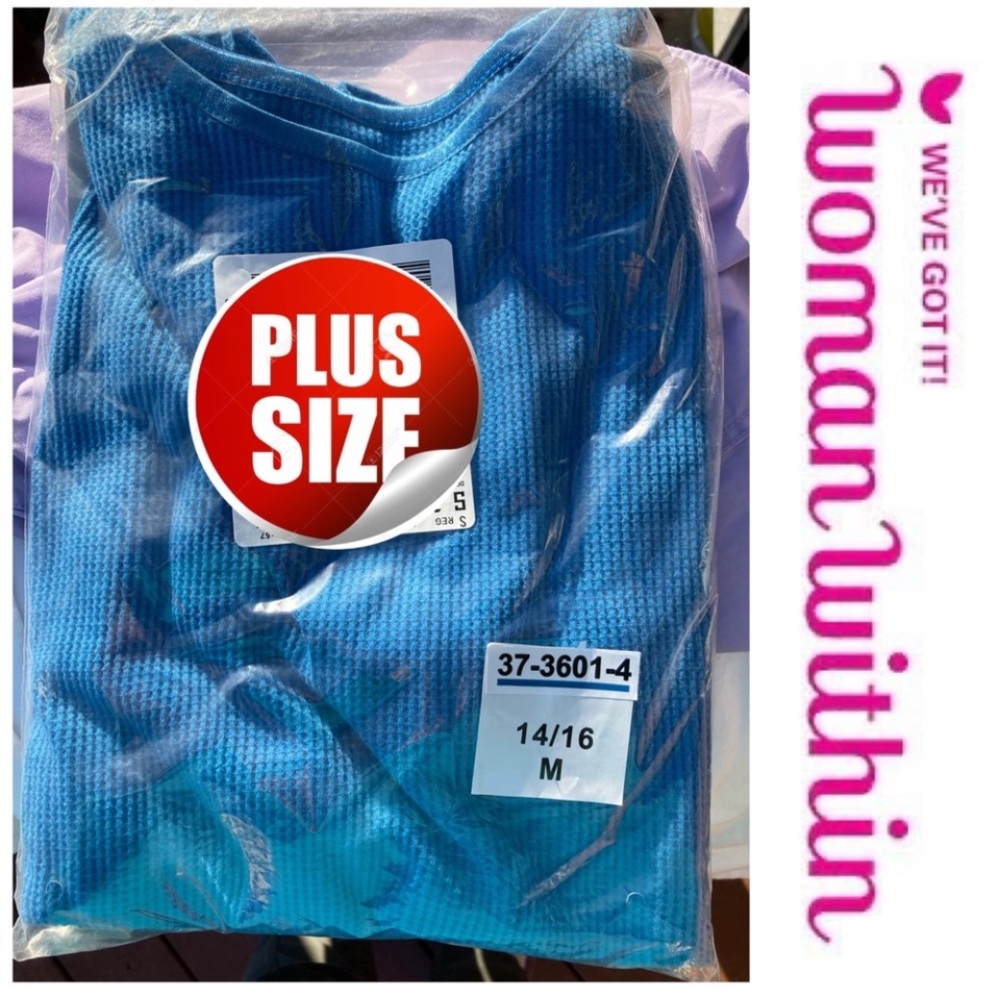 14/16 1X Woman Within Short Sleeve Waffle Thermals Bundle - Picture 11 of 12